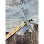 PINK - Victoria's Secret  Denim Jean Shorts SZ 10 Light Wash Distressed Micro Cheeky Photo 5