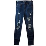 Wild Fable High Rise Skinny Dark‎ Wash Distressed Denim Jeans, Trendy Size 8 # Blue Photo 1