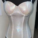 NWT Body Rage White Iridescent Corset Size Small Photo 0