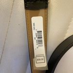 Michael Kors  Black Leather Belt Goldtone MK Logo Buckle NEW Photo 2