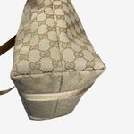 Gucci GG Canvas Gold Leather Trim Tote 137396 002404 with Charm & Cards Photo 10