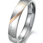 2pcs Heart Shaped Couple Rings Photo 5