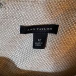 Ann Taylor Ann‎ Taylor Beige Textured Sheath Dress with Black Lace Waist Detail Size 12 Photo 2