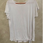 Bcg  Short Sleeve White Top With Tie Size Medium Photo 0