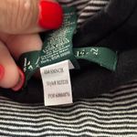 Ralph Lauren Lauren Black & White Stripe Print Ruffle V-Neck Nightgown Size XL Photo 4