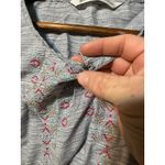 Woolrich ‎ Womens Gray Embroidered Tank Top Sleeveless Keyhole Blouse Large Photo 5