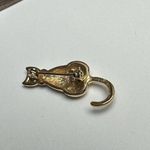 Small Kitty Cat Brooch Pin Rhinestone Collar Gold Tone Signed Carolee Photo 5