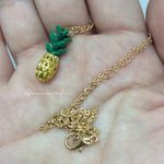 Pineapple Necklace Gold Green Pendant Dainty New Photo 5