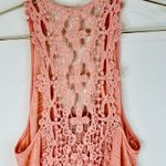 American Dream Women’s Small Coral Sleeveless Crochet Racerback Tank Top Boho Photo 8