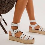 Free People Gable Glad Espadrille Gladiator Sandals White Leather Size 36, US 6 Photo 0