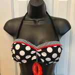 Amazing Vegas Fashions Bikini Top Polka Dot Women Size Medium Black Photo 0