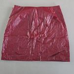 ZARA  Faux Leather Shiny Red Mini Skirt Size S Photo 1