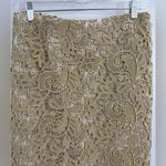 Randi Rahm lined cocktail Elegant Formal Gold Lace Pencil Skirt Sz 6 Photo 5