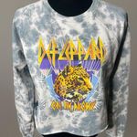 DEF LEPPARD tie dye sweatshirt pullover retro brand‎ XS Gray Photo 0