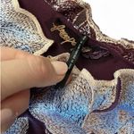 Free People Rosalie Embroidered One Shoulder Mesh Mini Dress in Wine Size 4 Photo 6