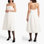 Khaite Blume Strapless Fit & Flare White Wool Silk Midi Dress Wedding 6 EUC Photo 7