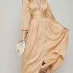 SheIn Shien Premium Dress Formal Sz S Chiffon Evening Wedding Guest Deep V Elegant NWT Photo 0