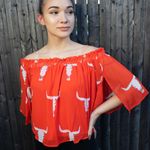 Peach Love Off The Shoulder Cowgirl Top Large Photo 0