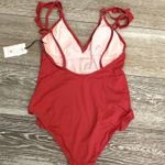 Shade & Shore NWT Sz S Fantastic One Piece Swimsuit W Ruffles Fab Shade Of Rust Photo 5