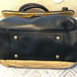 Emma Fox  Large Tan/Black Leather Gold accent Purse Photo 8