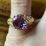 Rose de France Amethyst Sterling Silver Solitaire Ring Size 5 Gold Photo 0