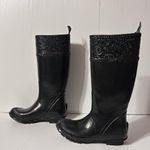 BOGS #52323 ANNE black tall waterproof rain boots women size 7 Photo 1