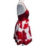 Twee Y2K Vintage Guess Jeans Red & White Silk Floral Fit & Flare Dress Size 5 Photo 1