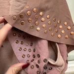 Diesel Vintage  Blush Pink Sheepskin Leather Studded Top Short Sleeve Size Med M Photo 6