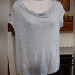 Joie  100% Soft Linen White Blue Ditsy Floral Cap Sleeve Drape Slub Knit Blouse Photo 0