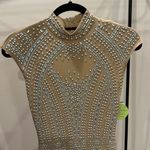 Rhinestone Bling Tan Prom Homecoming Dress Photo 2