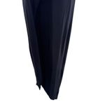 Sleeveless‎ Black Midi Dress Small Minimalist Scoop Neck Slit Front Stretch Photo 2