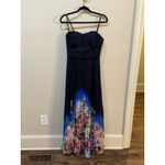 XScape Women's Sunburst Floral-Ombré Long Dress Size 4 Party Cocktail Formal Photo 2