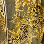 Vintage Baroque Leopard Silk Bomber Jacket | East West Versace Style 90s Small Gold Photo 2