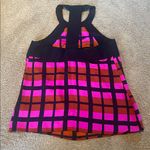 Alice & Trixie  Silk Halter Plaid Top Black Bronze Pink Size SMALL Photo 6
