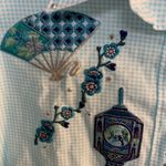 Las Olas Vintage  Appliqué Button Down Size M Photo 2