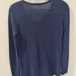 J. McLaughlin  Women's Long Sleeve V Neck Knit Navy Blue Blouse Shirt Size Small Photo 2