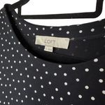 Loft  Short Sleeve Polka Dot Swing T-Shirt Dress Size Medium Black White Workwear Photo 2