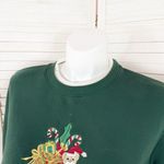 Classic Elements Vtg Embroidered Ugly Christmas Sweatshirt  Green‎ 16W 18W Photo 4