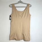 Jockey Life Midriff Slimmer Tank Top XL Nude Microfiber Stretch Shapewear New Tan Photo 1