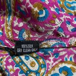 Tolani  Medium Silk Top Blouse Boho Colorful Photo 5