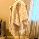 The Impeccable Pig  Fuzzy Beige Sleeveless Vest Photo 1