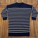 Ralph Lauren Polo Navy Striped Merino Wool Sweater Dress Sz L Photo 1