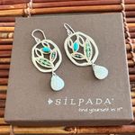 Silpada  Silver Earrings with Blue and Green Accents Photo 0