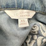 LC Lauren Conrad Love & Kindness Embroidered Distressed Denim Jacket Size XS Photo 7