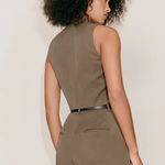 Reformation NWT DEVIN TWILL VEST IN MUSHROOM Photo 2