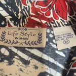 VTG Life Style Woman Jacket 3X Multicolor Floral Batik Cotton Retro 80s Shacket Tan Photo 3