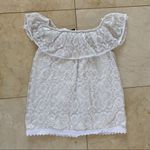 Lauren Michelle Lacy Strapless Blouse Sz Medium White Photo 4