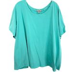Jessica London 30W 32W Top 3X Green Short Sleeve Tee Swing Trapeze A Line 790 Photo 8