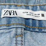 ZARA Women's Blue Light Wash High Waisted Boyfriend Denim Jean Shorts Size 6 Photo 3