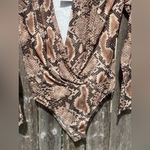 ZARA  Snakeskin Long Sleeve Bodysuit For Women NWT Photo 4